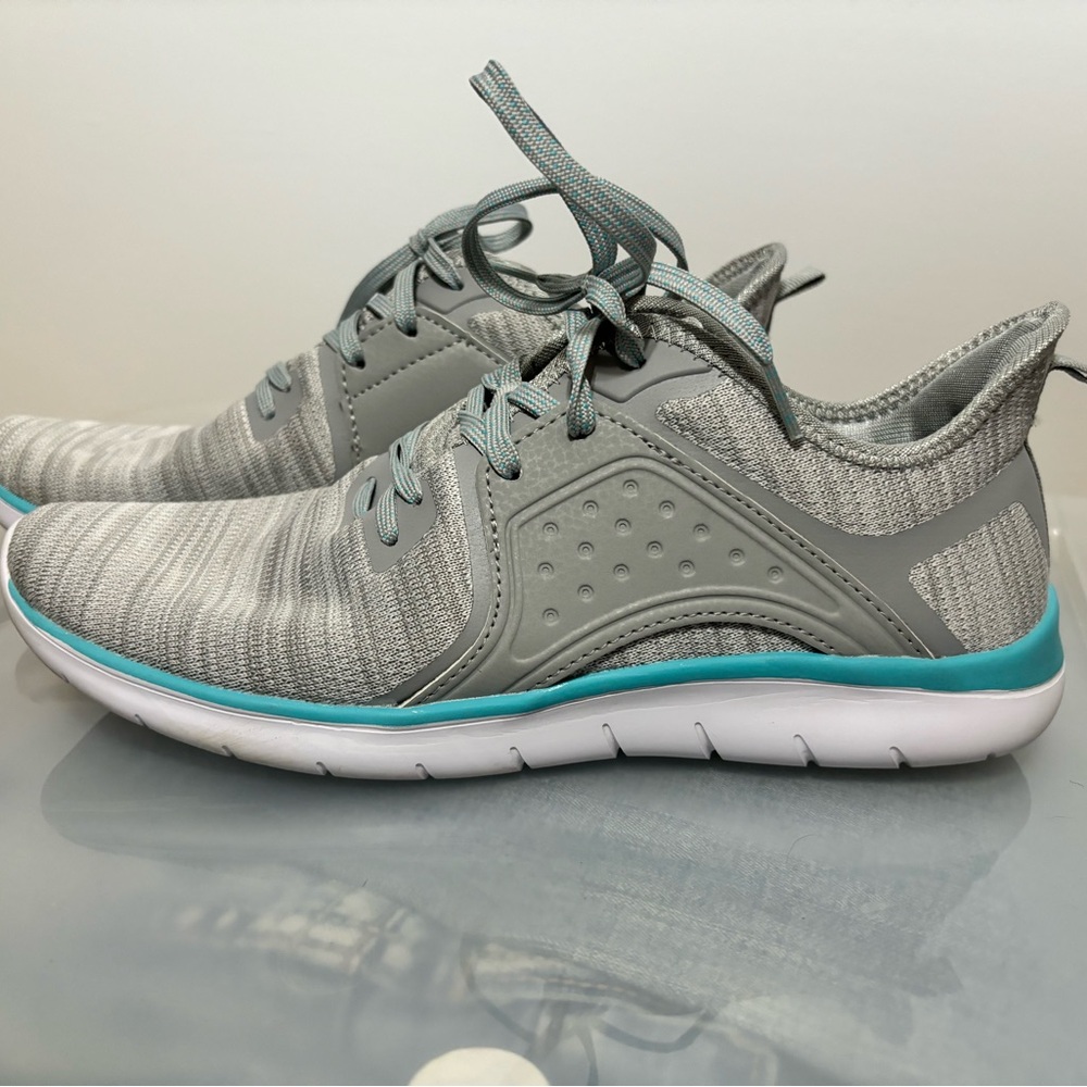 Gray and Teal Women's Athletic Shoes